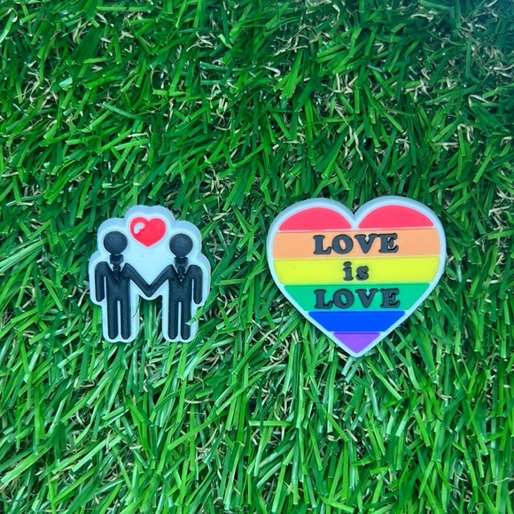 NEW - 2 “LBGT Pride” Croc Shoe Charms - Picture 1 of 1